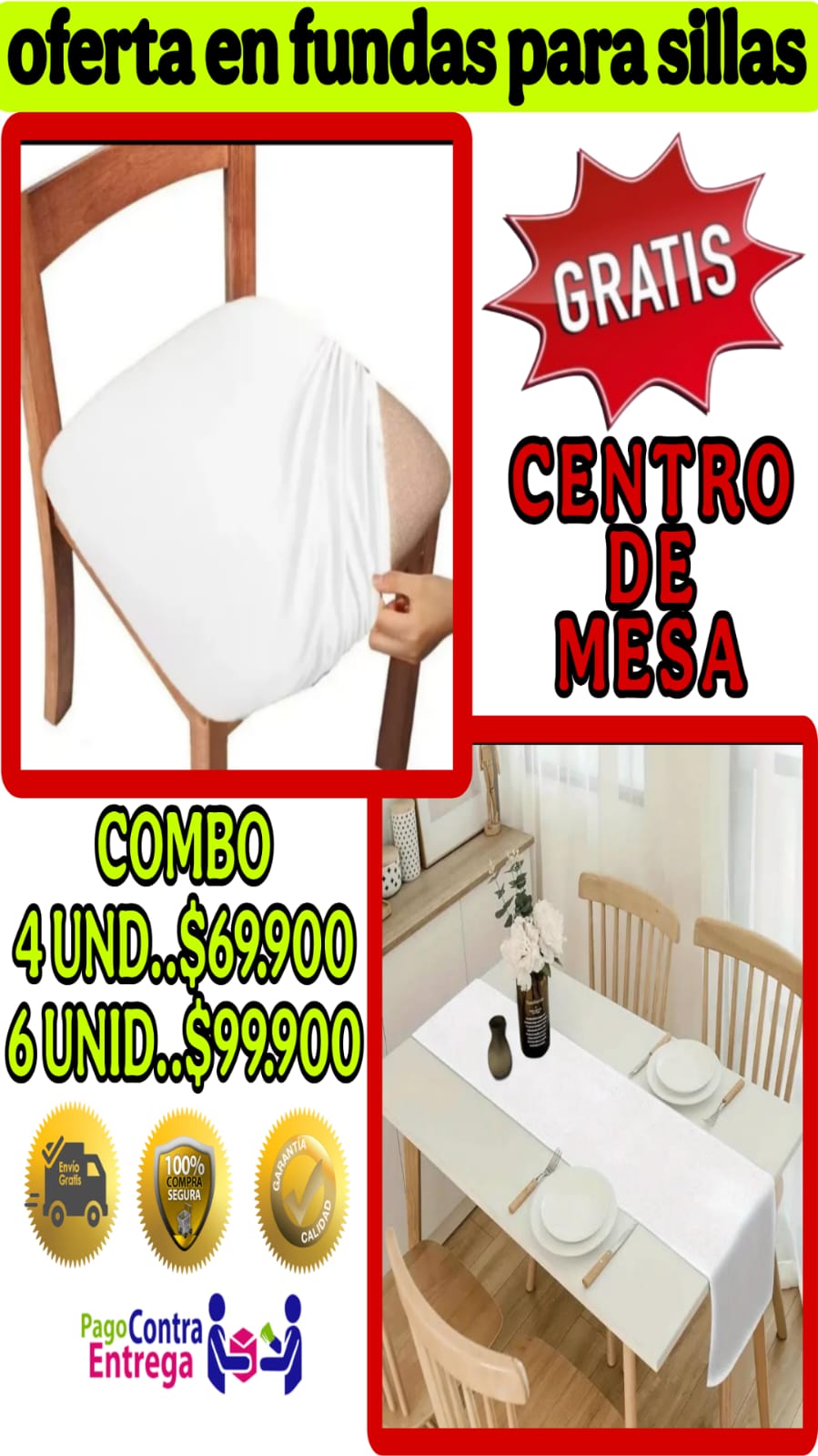 OFERTA EN FUNDAS PARA SILLAS DE COMEDOR SIN ESPALDAR 5/5⭐️⭐️⭐️⭐️⭐️