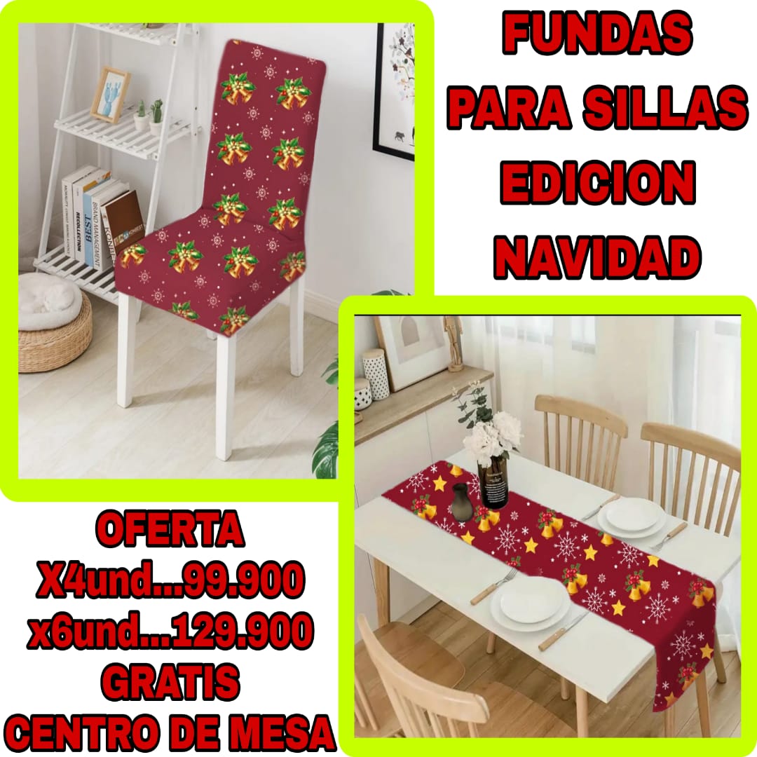 OFERTA EN FUNDAS PARA SILLAS EDICION NAVIDAD🎄🎄🦌🦌🦌