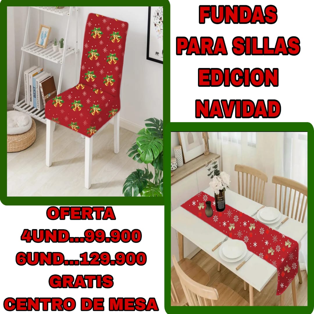 OFERTA EN FUNDAS PARA SILLAS EDICION NAVIDAD🎄🎄🦌🦌🦌