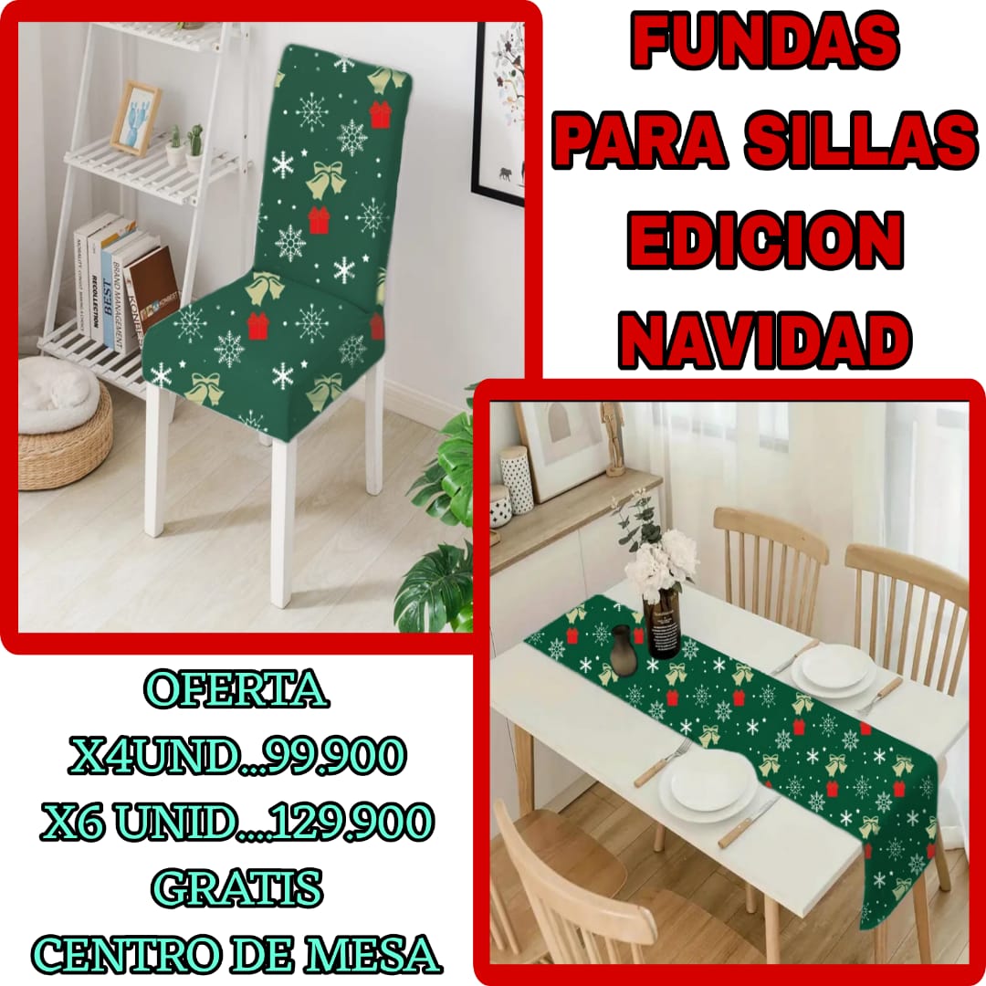 OFERTA EN FUNDAS PARA SILLAS EDICION NAVIDAD🎄🎄🦌🦌🦌