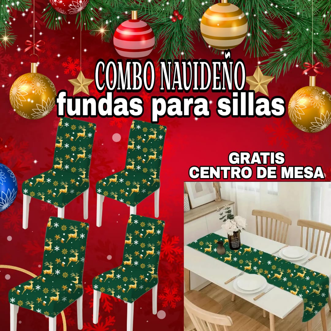 OFERTA EN FUNDAS PARA SILLAS EDICION NAVIDAD🎄🎄🦌🦌🦌