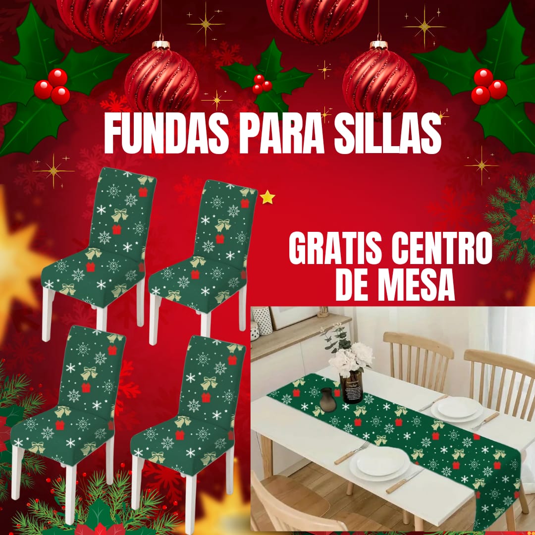 OFERTA EN FUNDAS PARA SILLAS EDICION NAVIDAD🎄🎄🦌🦌🦌