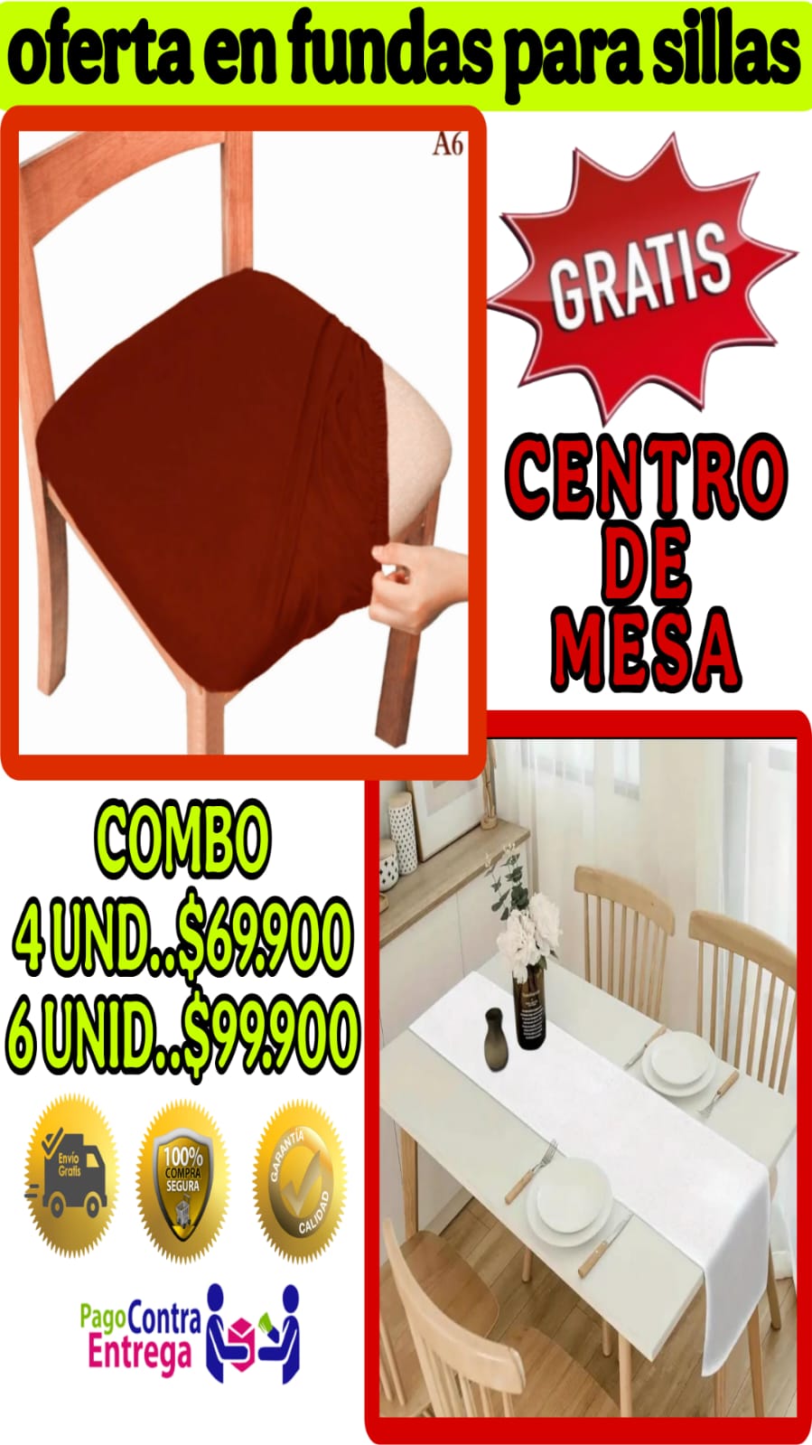 OFERTA EN FUNDAS PARA SILLAS DE COMEDOR SIN ESPALDAR 5/5⭐️⭐️⭐️⭐️⭐️