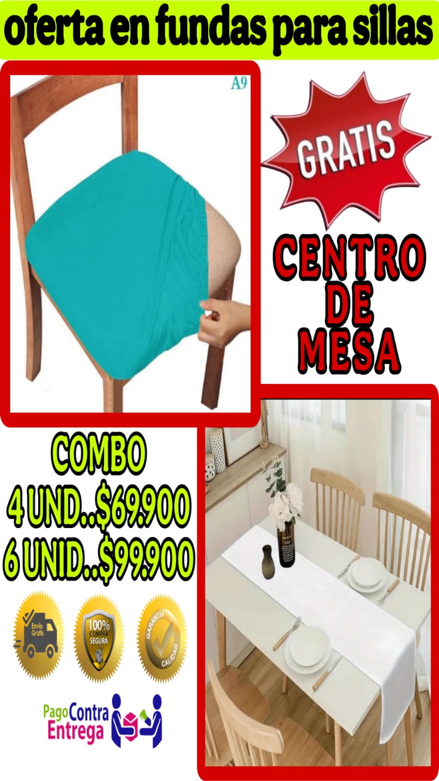 OFERTA EN FUNDAS PARA SILLAS DE COMEDOR SIN ESPALDAR 5/5⭐️⭐️⭐️⭐️⭐️