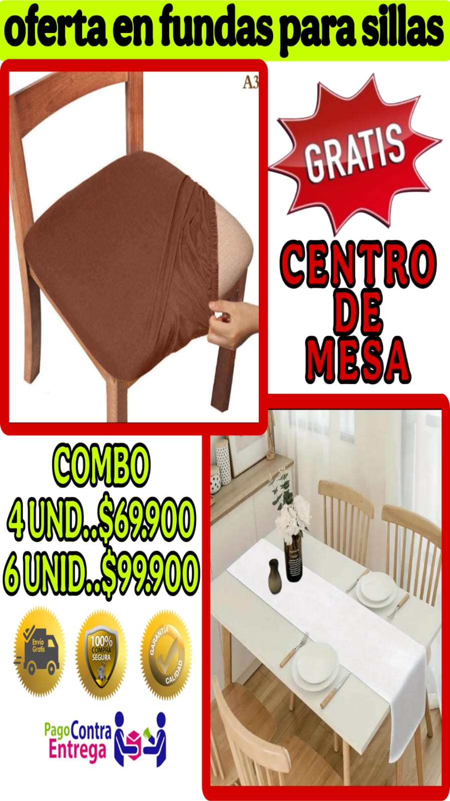 OFERTA EN FUNDAS PARA SILLAS DE COMEDOR SIN ESPALDAR 5/5⭐️⭐️⭐️⭐️⭐️