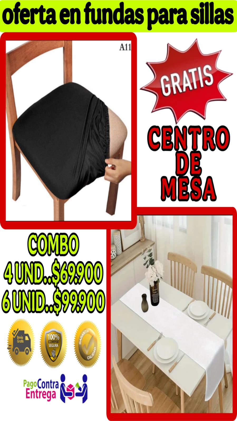 OFERTA EN FUNDAS PARA SILLAS DE COMEDOR SIN ESPALDAR 5/5⭐️⭐️⭐️⭐️⭐️