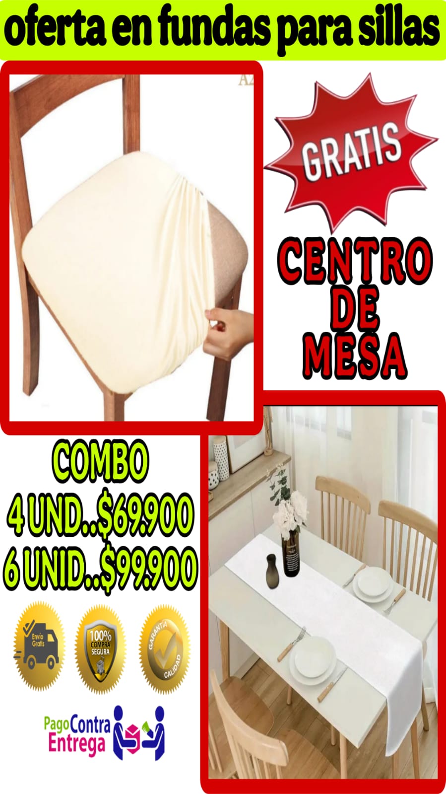 OFERTA EN FUNDAS PARA SILLAS DE COMEDOR SIN ESPALDAR 5/5⭐️⭐️⭐️⭐️⭐️