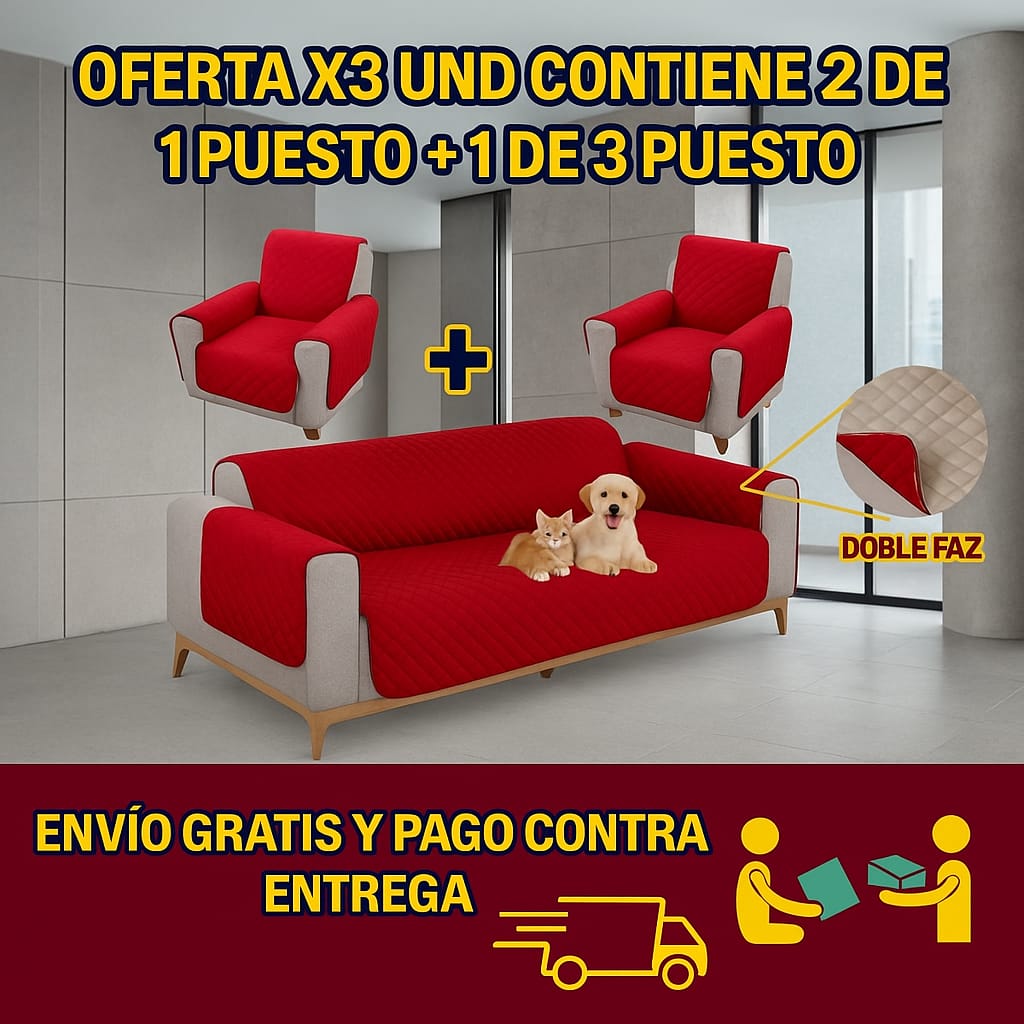 OFERTA EN PROTECTORES DOBLE FAZ PARA SOFA ⭐️⭐️⭐️⭐️⭐️5/5