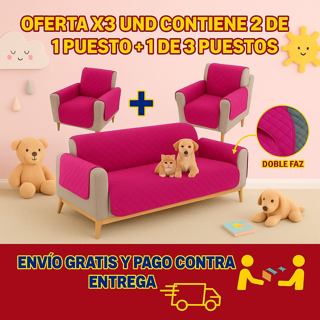 OFERTA EN PROTECTORES DOBLE FAZ PARA SOFA ⭐️⭐️⭐️⭐️⭐️5/5