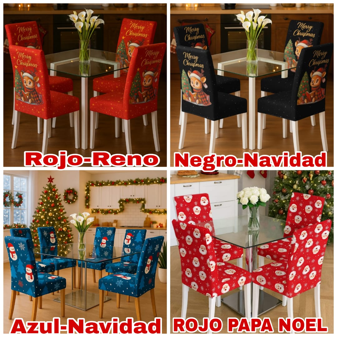 OFERTA EN FUNDAS PARA SILLAS EDICION NAVIDAD🎄🎄🦌🦌🦌