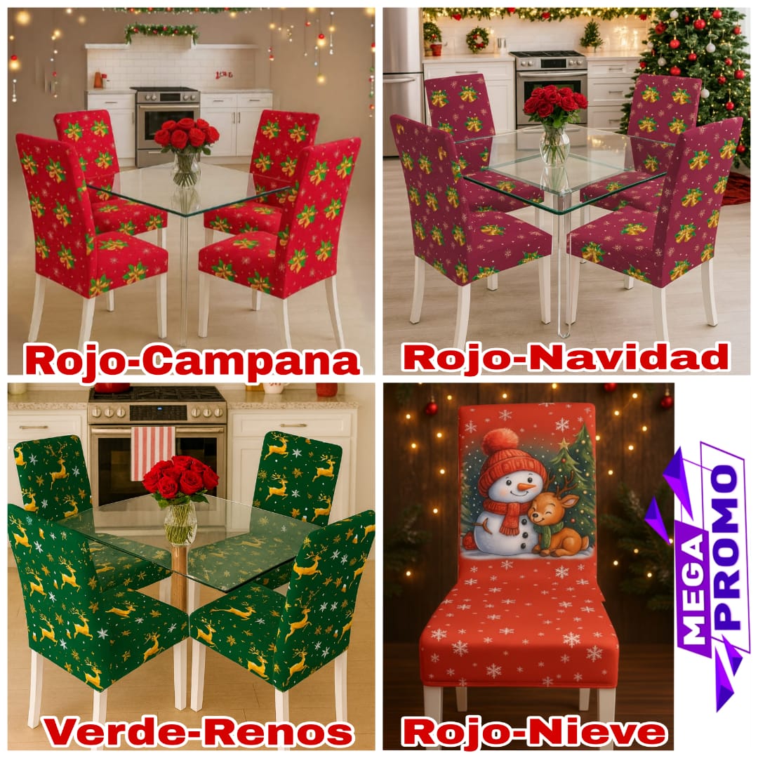 OFERTA EN FUNDAS PARA SILLAS EDICION NAVIDAD🎄🎄🦌🦌🦌