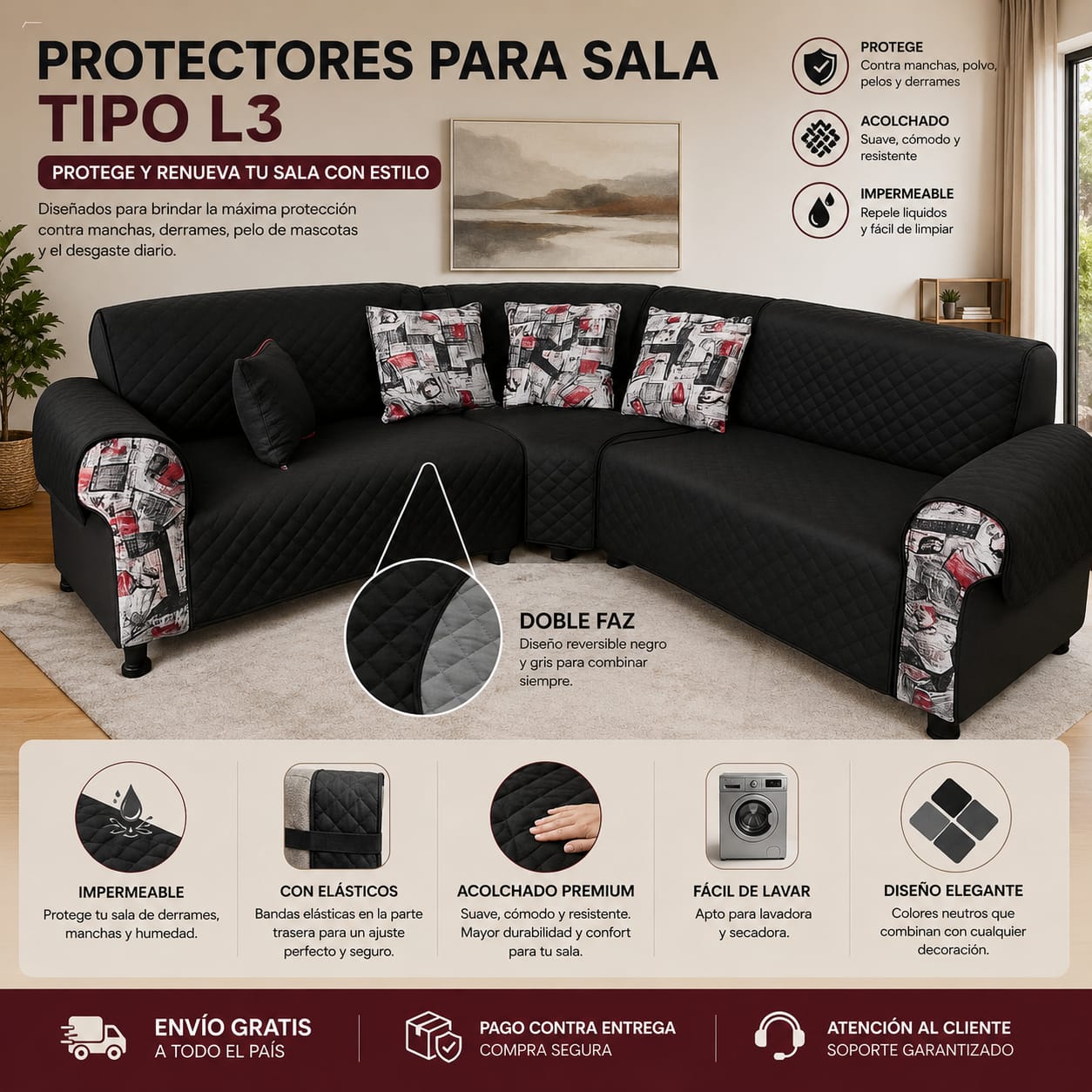 OFERTA EN PROTECTORES DOBLE FAZ PARA SOFA ⭐️⭐️⭐️⭐️⭐️5/5