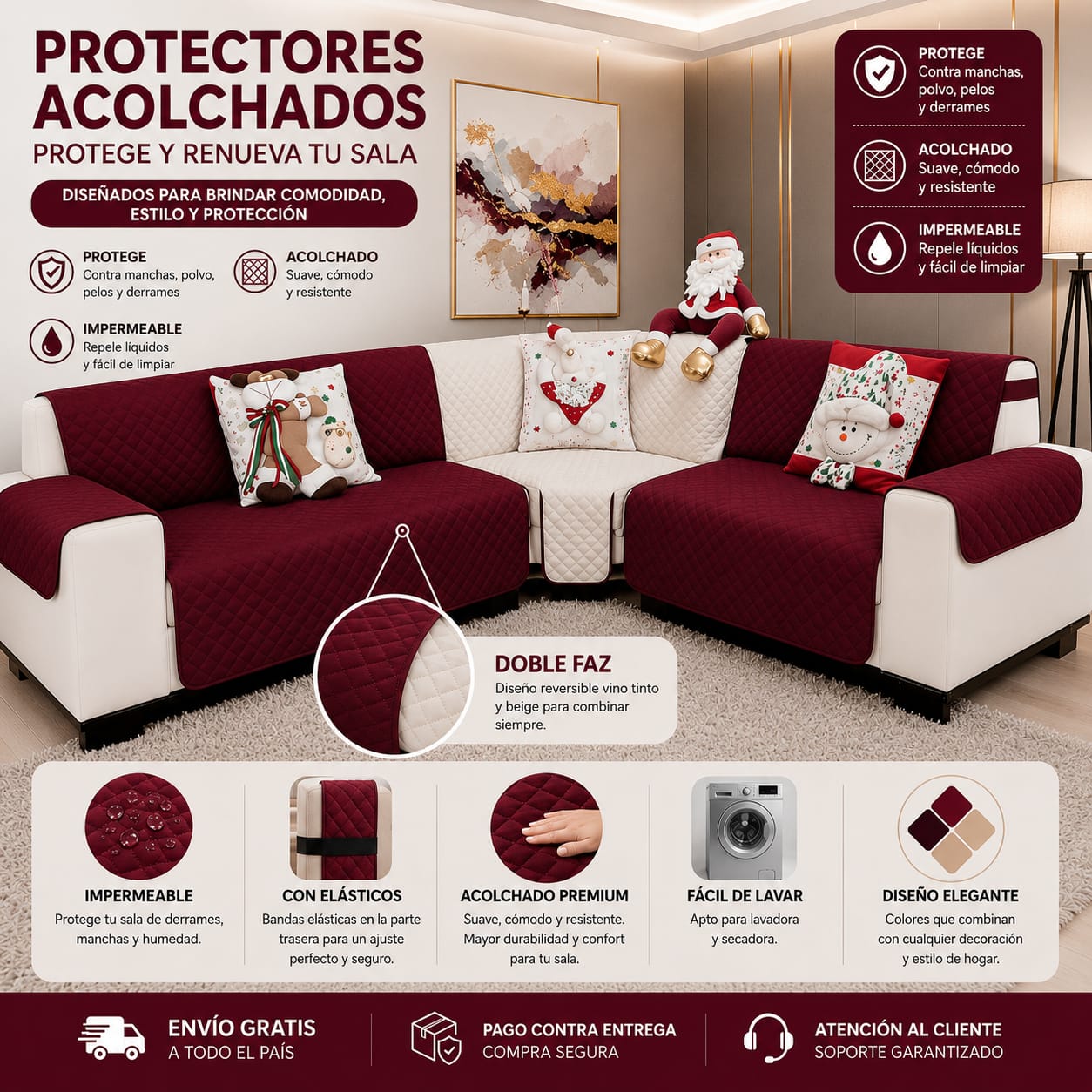OFERTA EN PROTECTORES DOBLE FAZ PARA SOFA ⭐️⭐️⭐️⭐️⭐️5/5