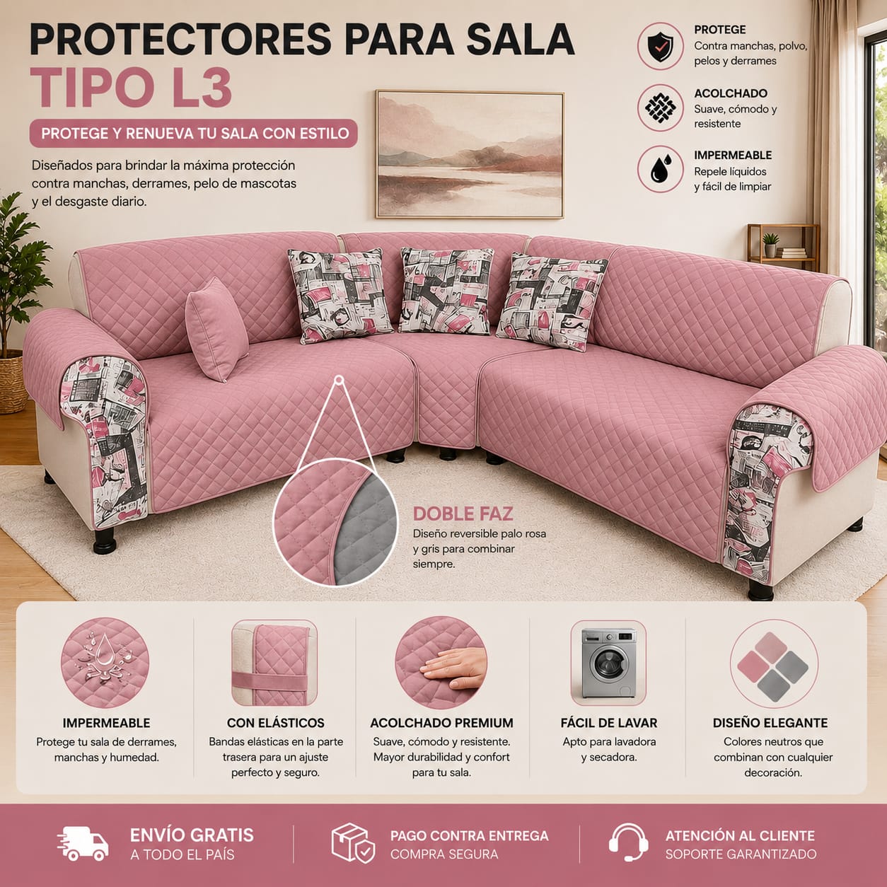 OFERTA EN PROTECTORES DOBLE FAZ PARA SOFA ⭐️⭐️⭐️⭐️⭐️5/5
