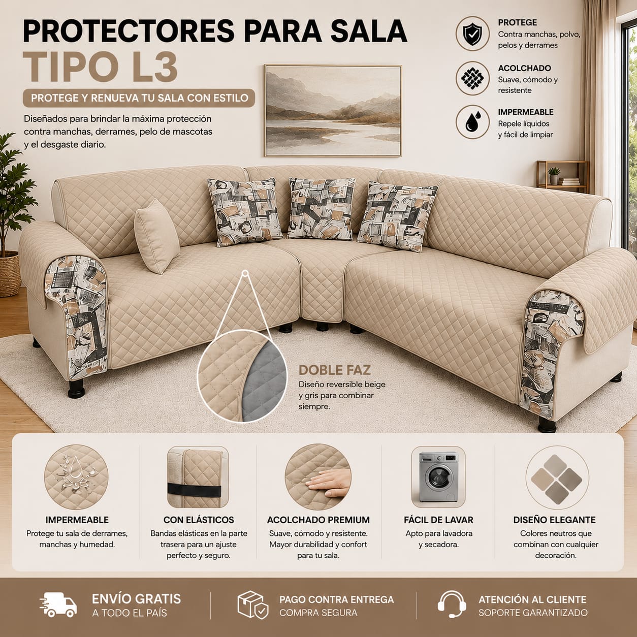 OFERTA EN PROTECTORES DOBLE FAZ PARA SOFA ⭐️⭐️⭐️⭐️⭐️5/5