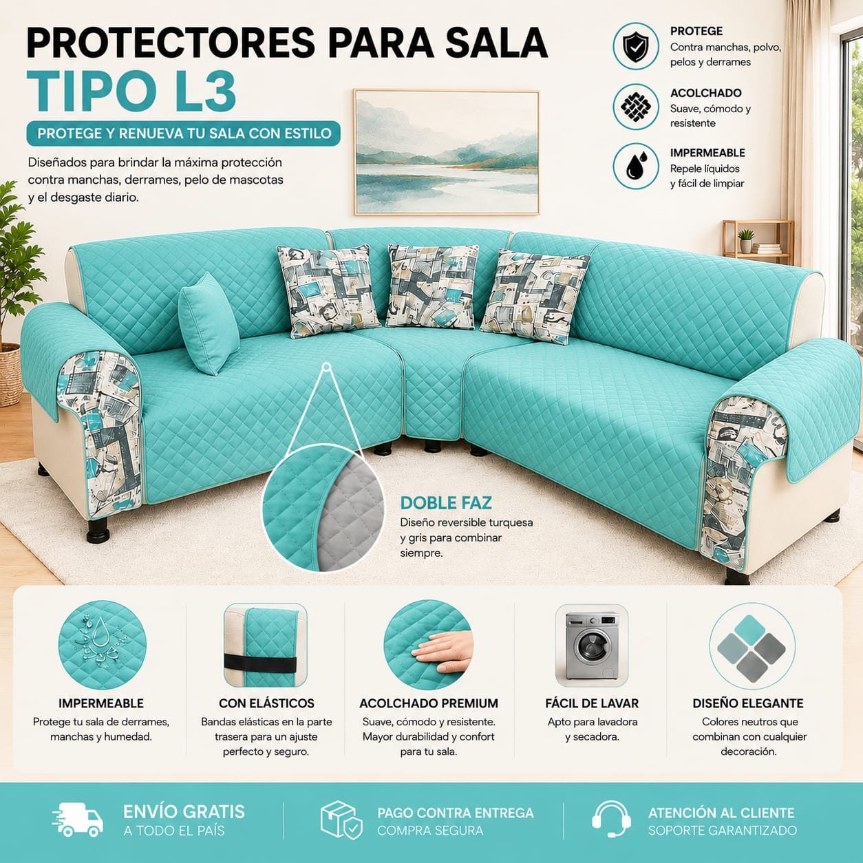 OFERTA EN PROTECTORES DOBLE FAZ PARA SOFA ⭐️⭐️⭐️⭐️⭐️5/5