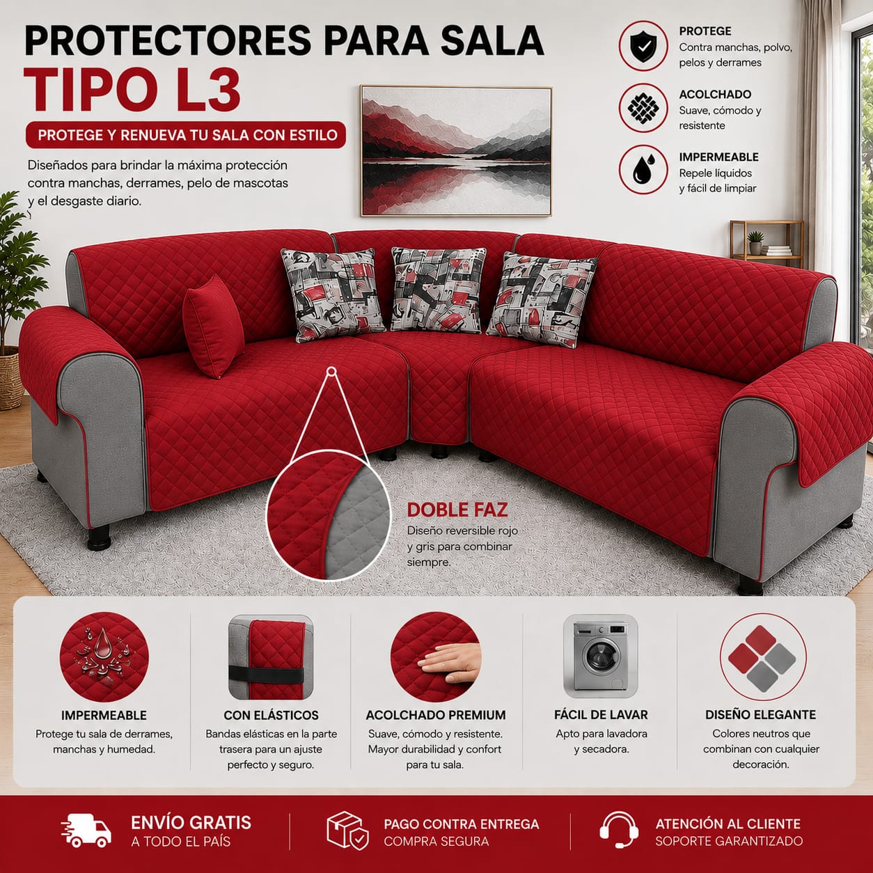 OFERTA EN PROTECTORES DOBLE FAZ PARA SOFA ⭐️⭐️⭐️⭐️⭐️5/5