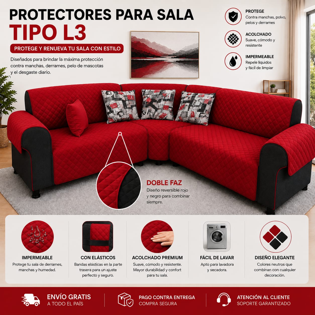 OFERTA EN PROTECTORES DOBLE FAZ PARA SOFA ⭐️⭐️⭐️⭐️⭐️5/5