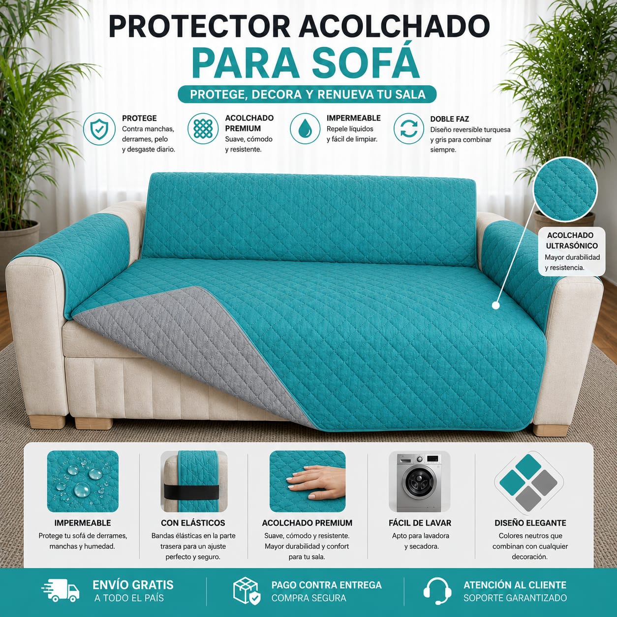 OFERTA EN PROTECTORES DOBLE FAZ PARA SOFA ⭐️⭐️⭐️⭐️⭐️5/5