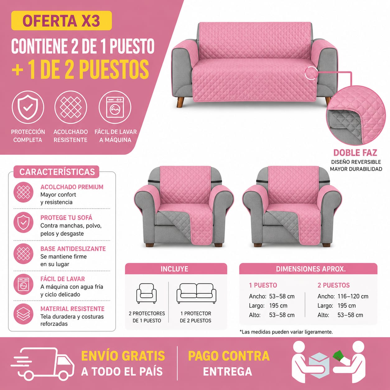 OFERTA EN PROTECTORES DOBLE FAZ PARA SOFA ⭐️⭐️⭐️⭐️⭐️5/5