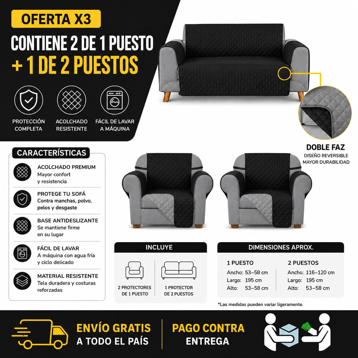 OFERTA EN PROTECTORES DOBLE FAZ PARA SOFA ⭐️⭐️⭐️⭐️⭐️5/5