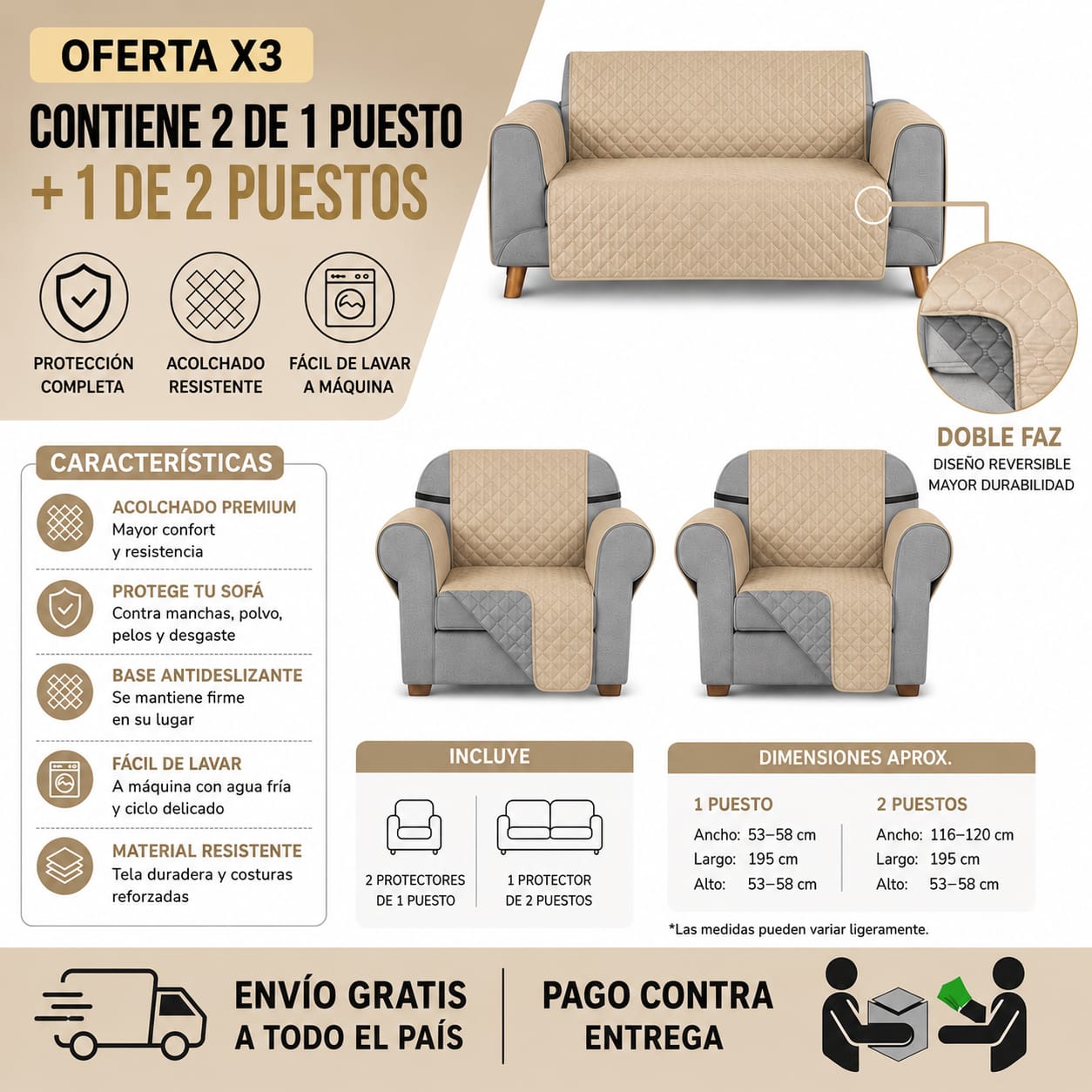 OFERTA EN PROTECTORES DOBLE FAZ PARA SOFA ⭐️⭐️⭐️⭐️⭐️5/5