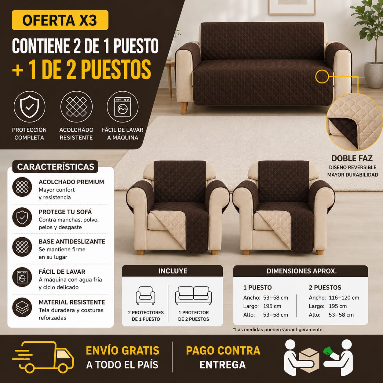 OFERTA EN PROTECTORES DOBLE FAZ PARA SOFA ⭐️⭐️⭐️⭐️⭐️5/5
