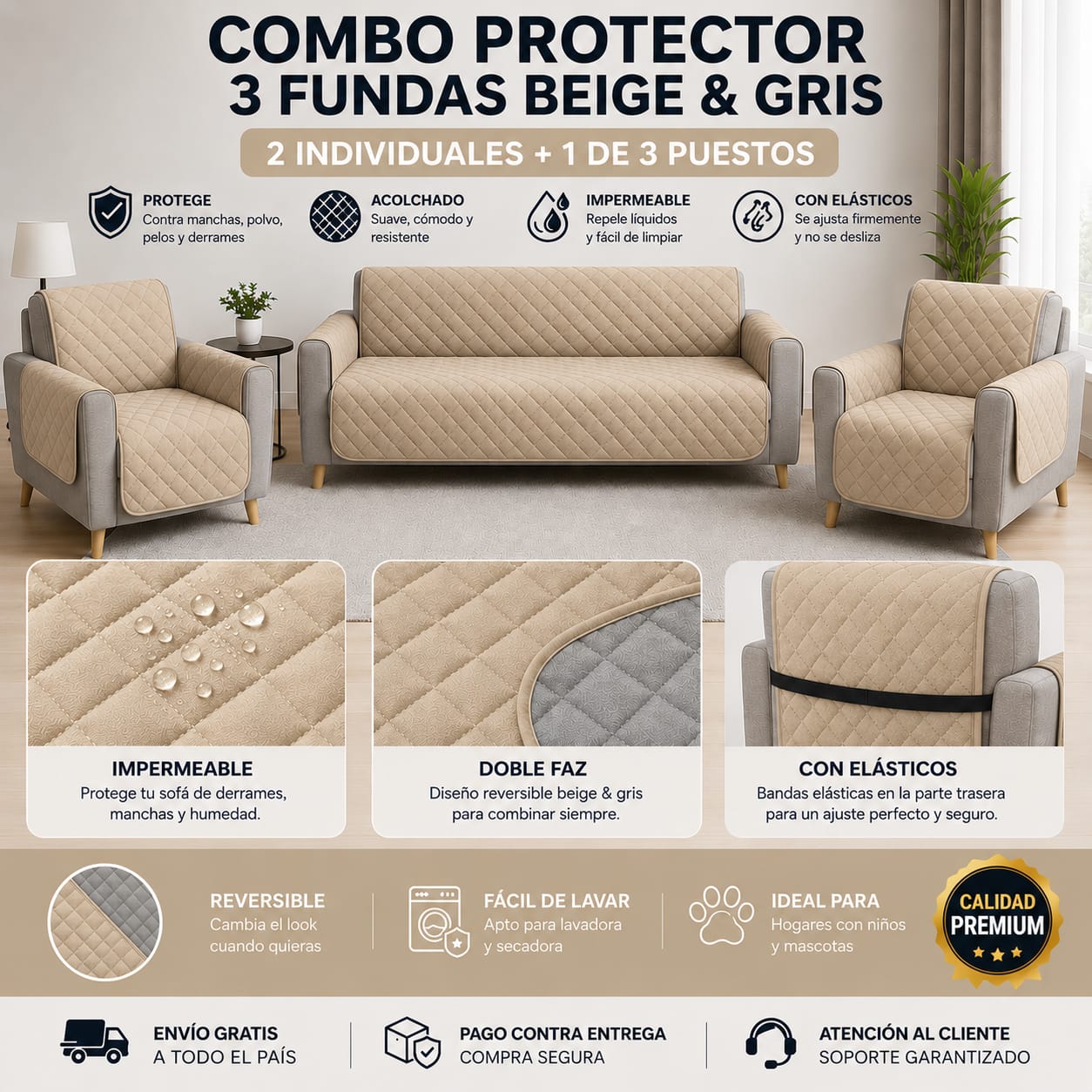 OFERTA EN PROTECTORES DOBLE FAZ PARA SOFA ⭐️⭐️⭐️⭐️⭐️5/5
