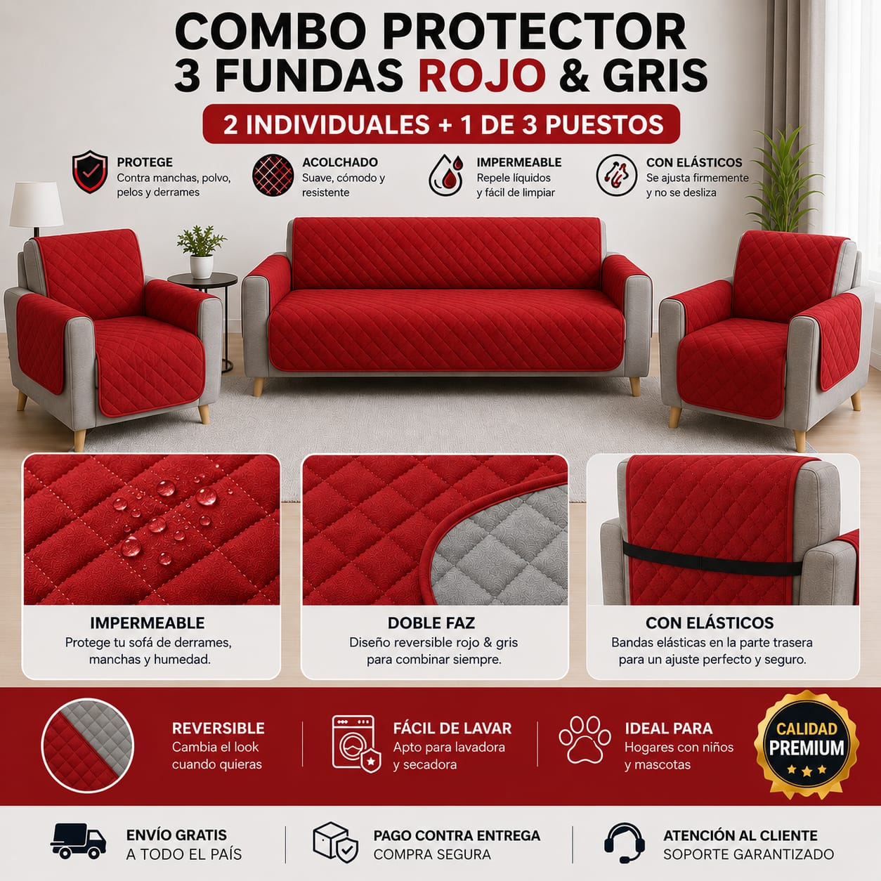 OFERTA EN PROTECTORES DOBLE FAZ PARA SOFA ⭐️⭐️⭐️⭐️⭐️5/5