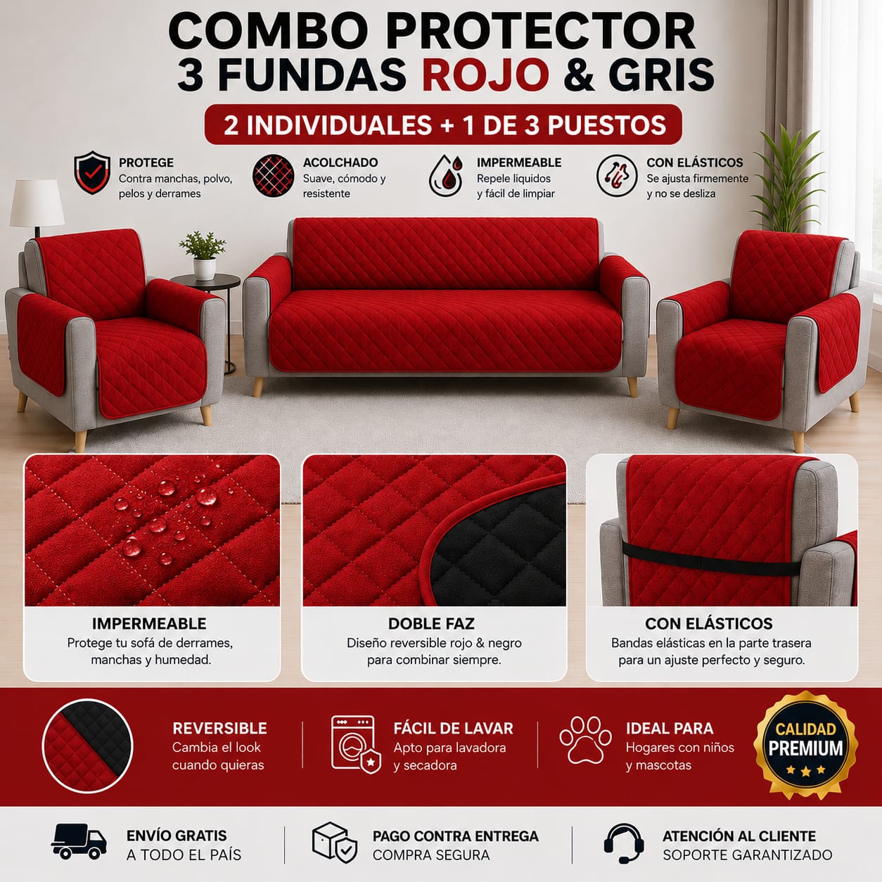 OFERTA EN PROTECTORES DOBLE FAZ PARA SOFA ⭐️⭐️⭐️⭐️⭐️5/5