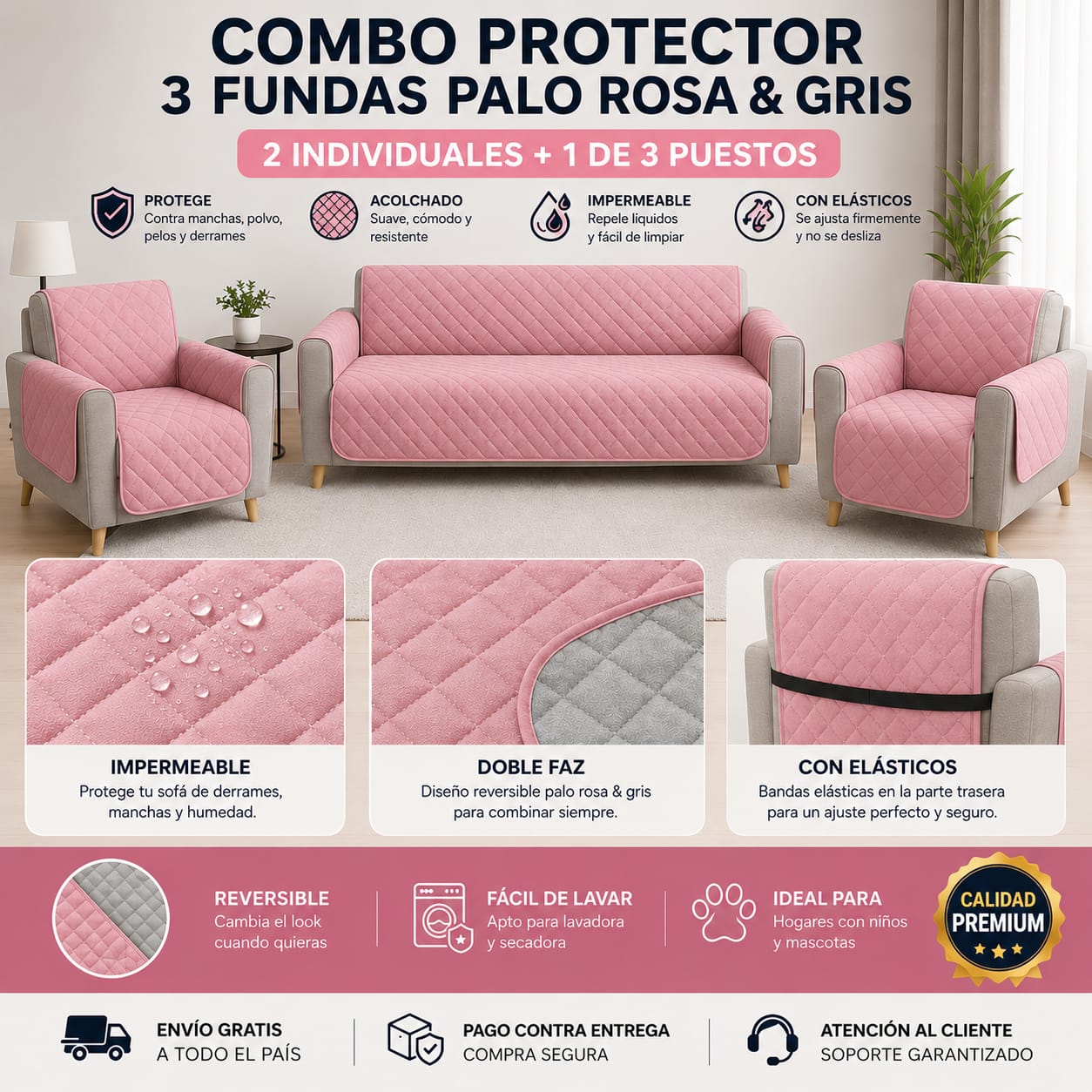 OFERTA EN PROTECTORES DOBLE FAZ PARA SOFA ⭐️⭐️⭐️⭐️⭐️5/5