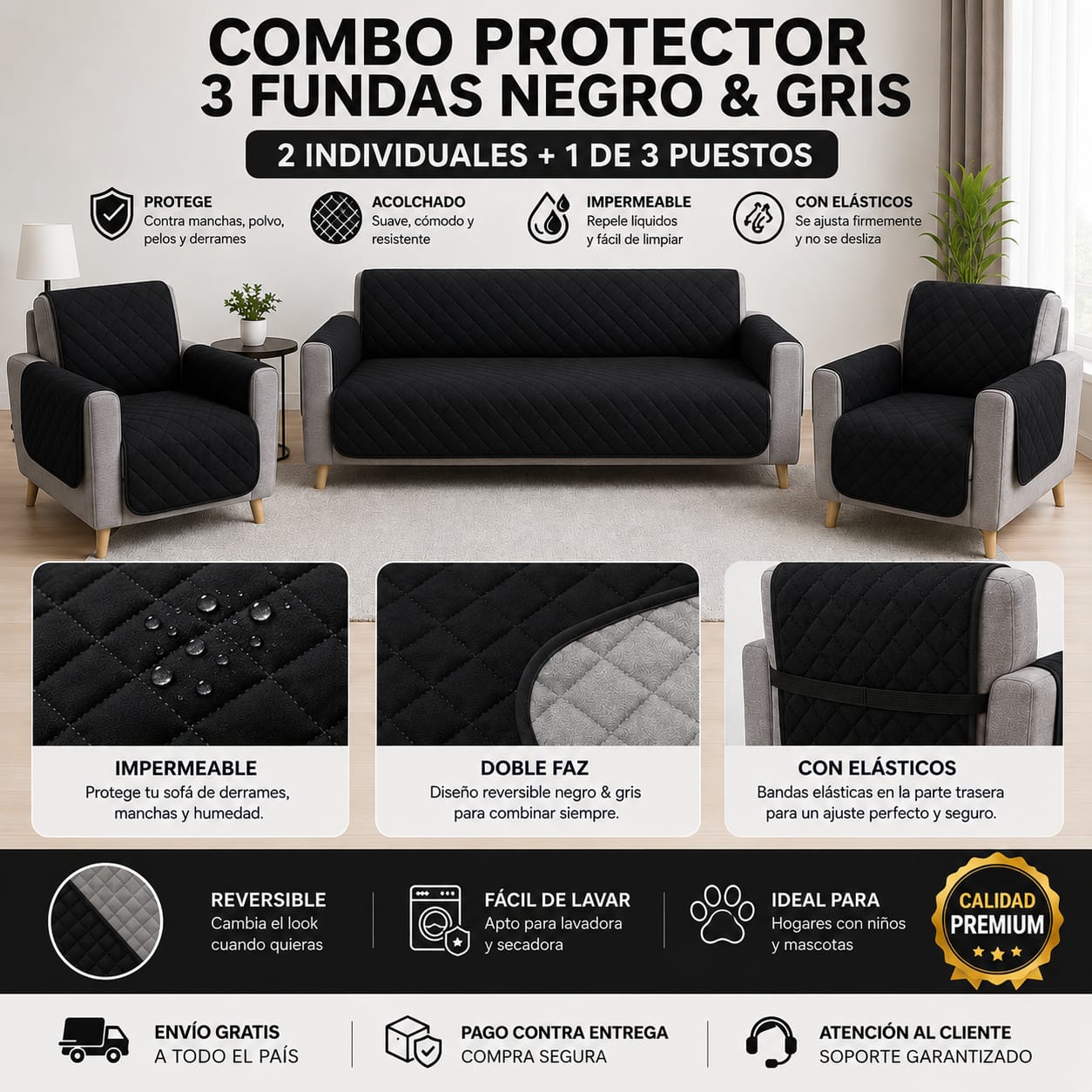 OFERTA EN PROTECTORES DOBLE FAZ PARA SOFA ⭐️⭐️⭐️⭐️⭐️5/5