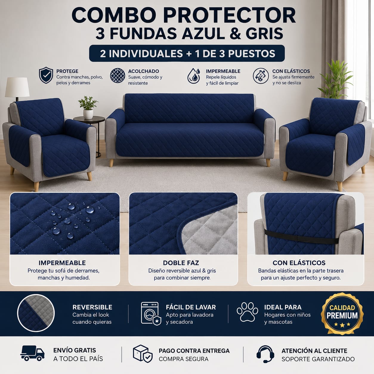 OFERTA EN PROTECTORES DOBLE FAZ PARA SOFA ⭐️⭐️⭐️⭐️⭐️5/5