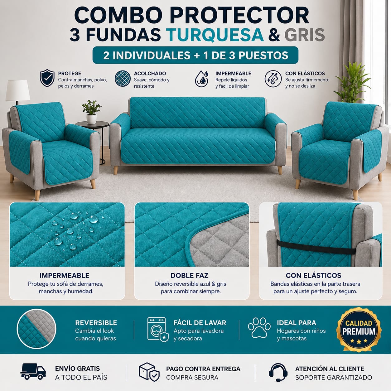 OFERTA EN PROTECTORES DOBLE FAZ PARA SOFA ⭐️⭐️⭐️⭐️⭐️5/5