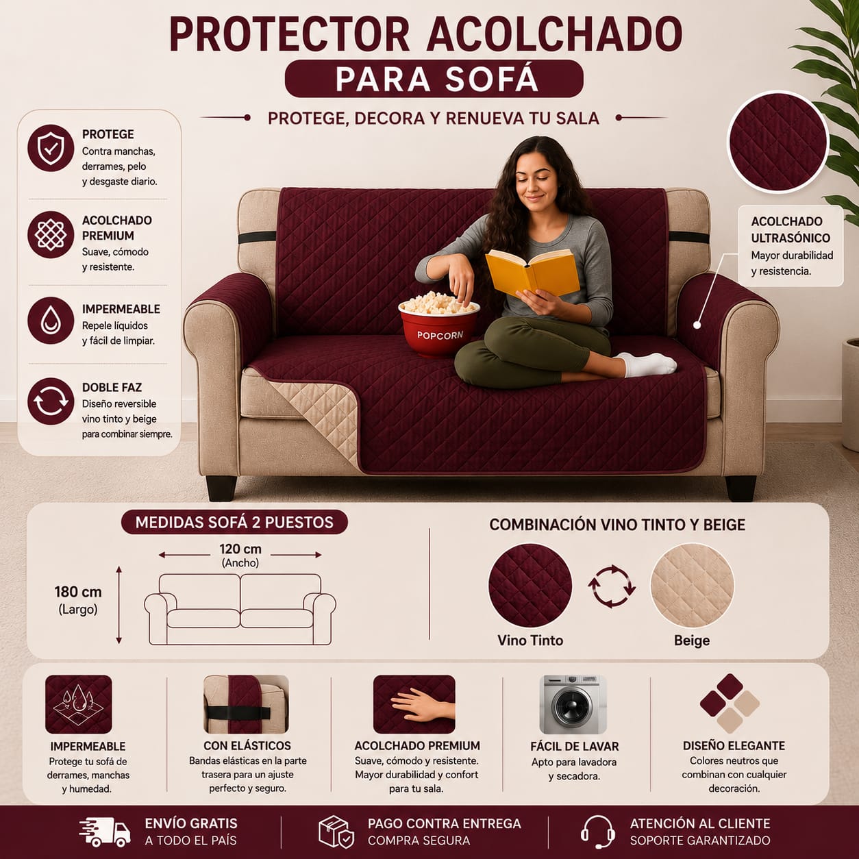 OFERTA EN PROTECTORES DOBLE FAZ PARA SOFA ⭐️⭐️⭐️⭐️⭐️5/5