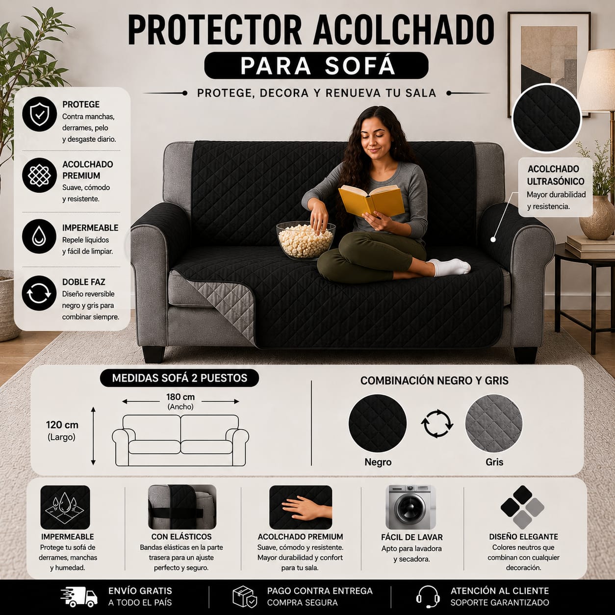OFERTA EN PROTECTORES DOBLE FAZ PARA SOFA ⭐️⭐️⭐️⭐️⭐️5/5