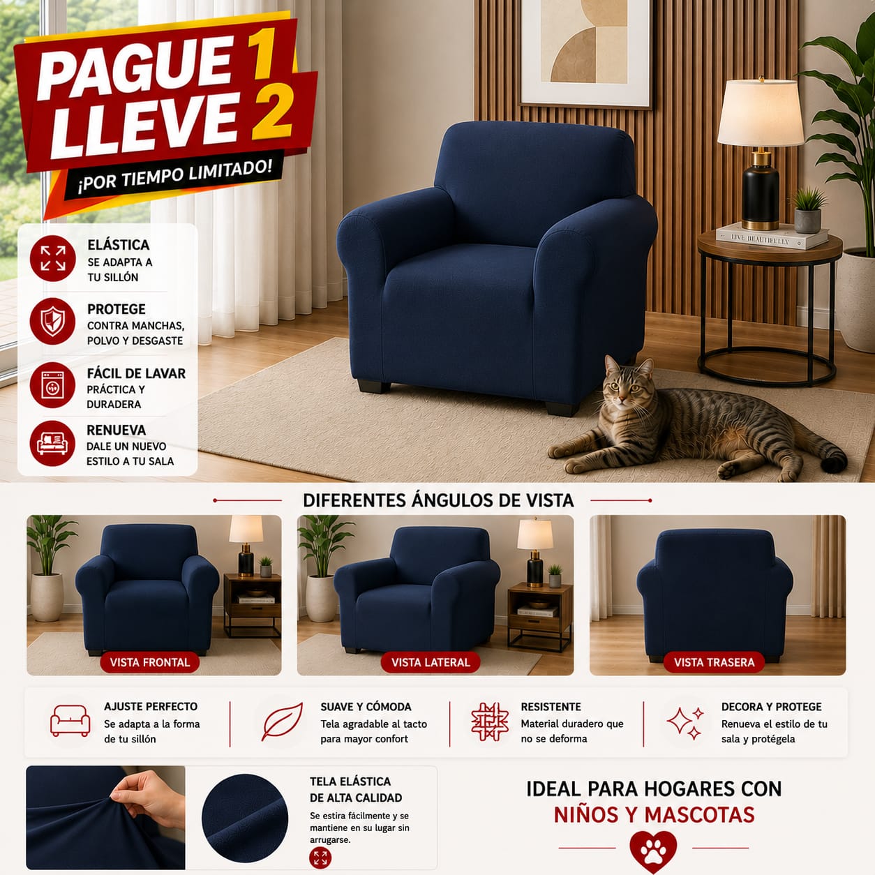 OFERTA 2X1 en fundas para sofa ⭐⭐⭐⭐⭐5/5