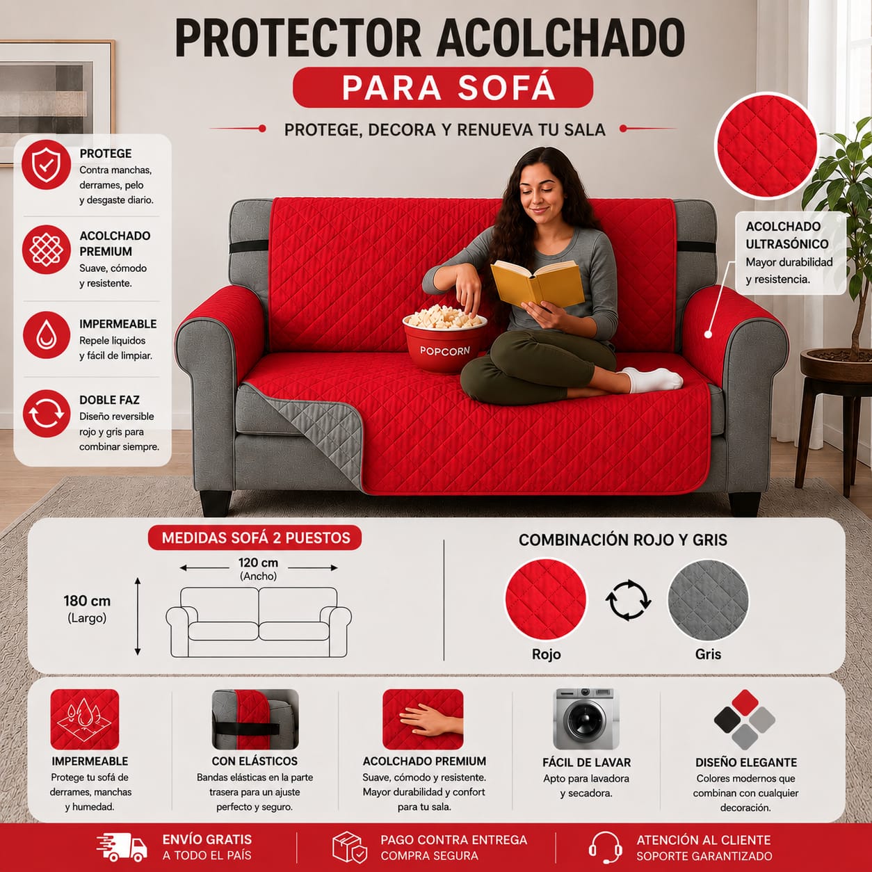 OFERTA PROTECTOR PARA SOFA 2 PUESTOS