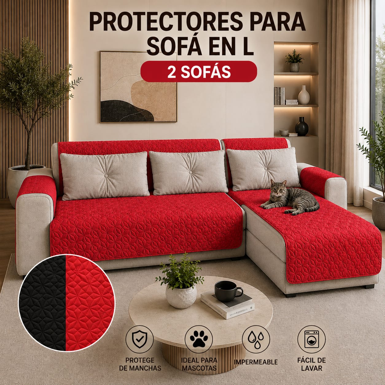 OFERTA EN PROTECTORES DOBLE FAZ PARA SOFA ⭐️⭐️⭐️⭐️⭐️5/5