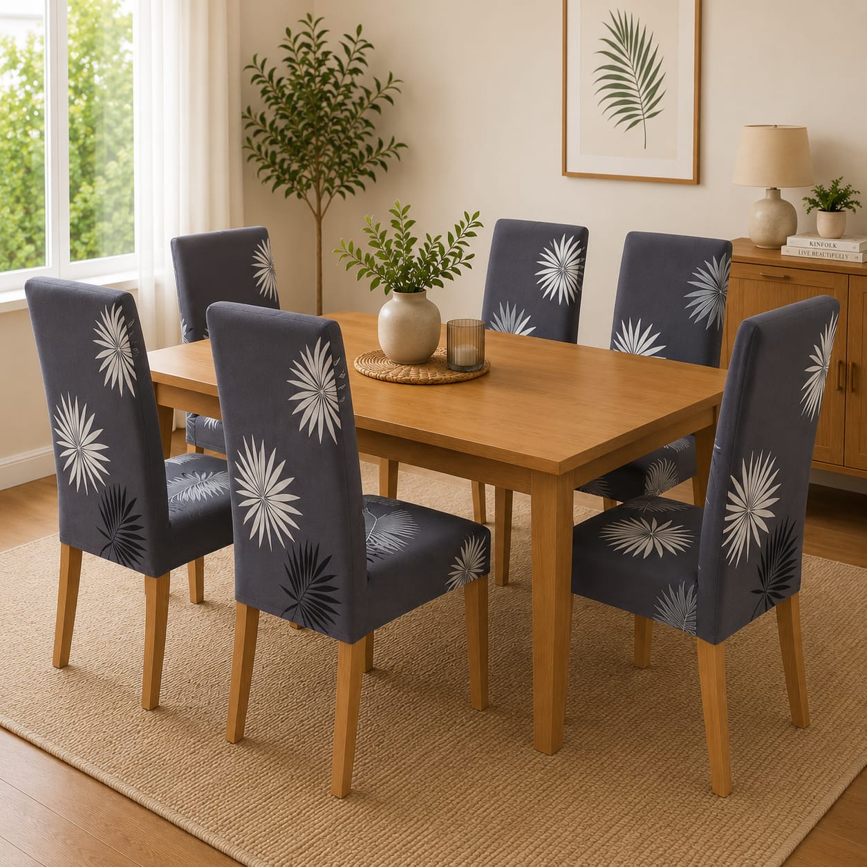 OFERTA EN FUNDAS ESTAMPADAS Y AJUSTABLES PARA SILLAS DE COMEDOR 5/5⭐️⭐️⭐️⭐️⭐️
