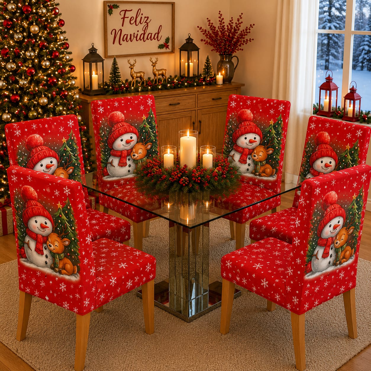 OFERTA EN FUNDAS PARA SILLAS EDICION NAVIDAD🎄🎄🦌🦌🦌