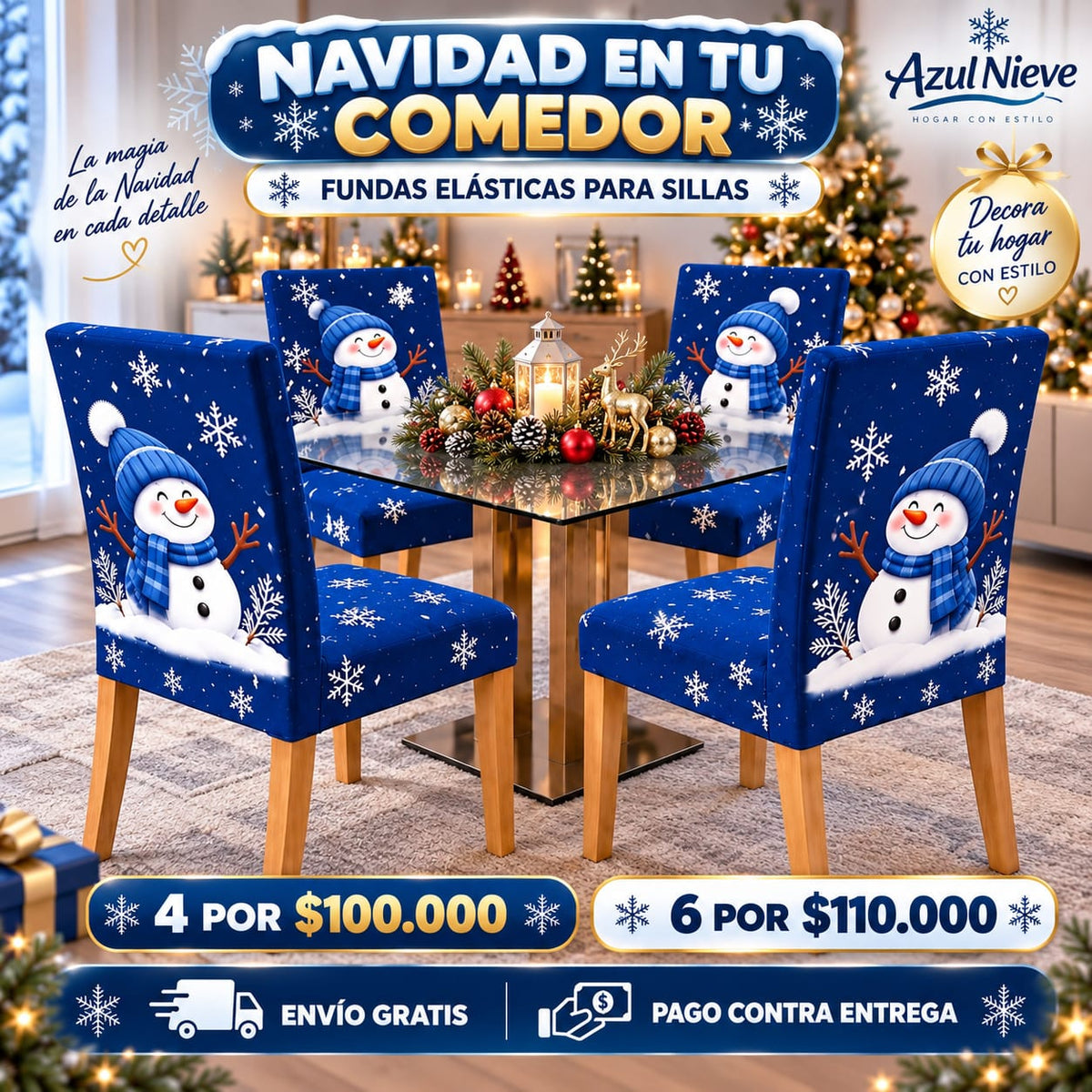 OFERTA EN FUNDAS PARA SILLAS EDICION NAVIDAD🎄🎄🦌🦌🦌