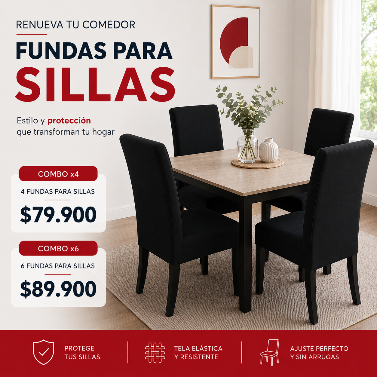 FUNDAS PARA SILLAS DE COMEDOR GRATIS CAMINO DE MESA  ⭐⭐⭐⭐⭐5/5