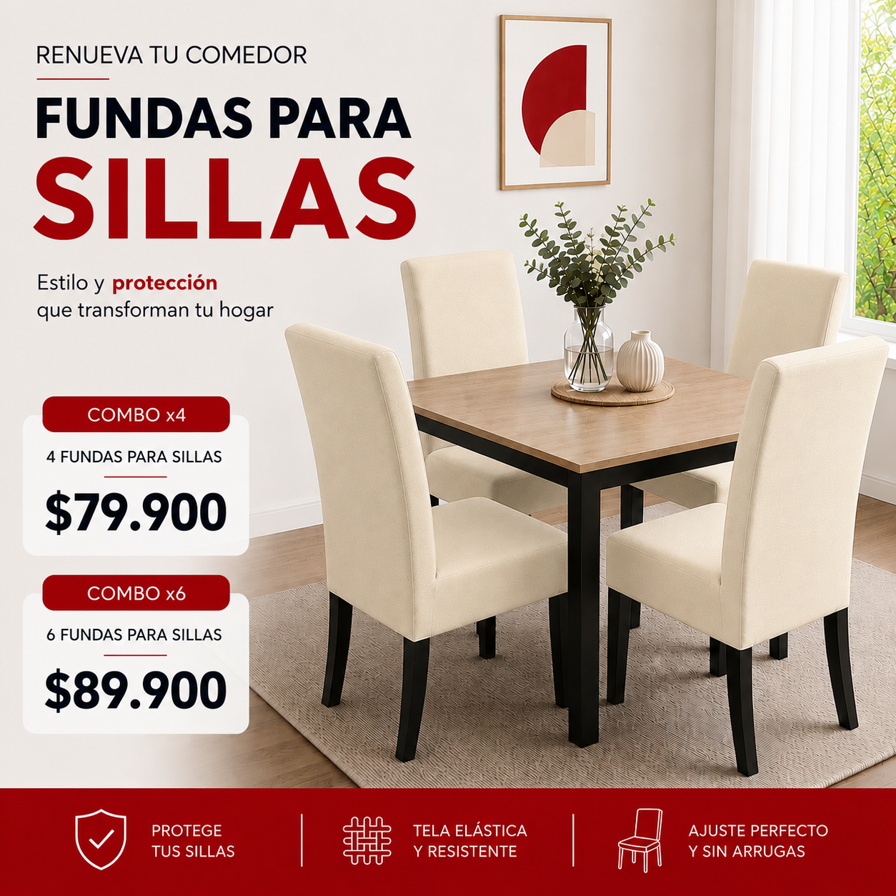 FUNDAS PARA SILLAS DE COMEDOR GRATIS CAMINO DE MESA  ⭐⭐⭐⭐⭐5/5