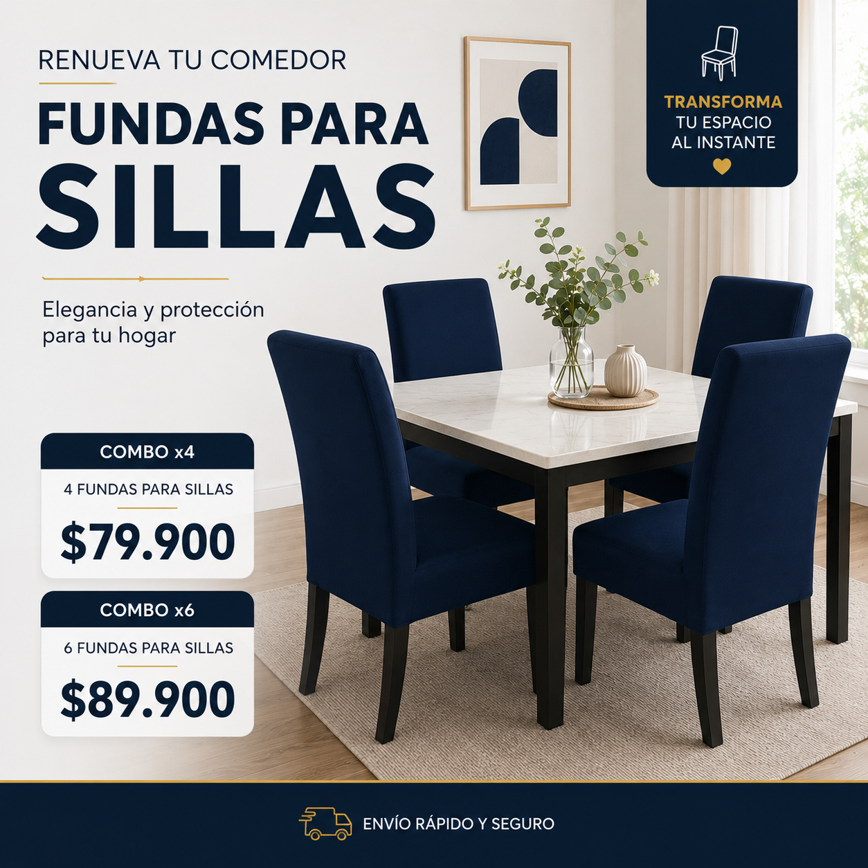 FUNDAS PARA SILLAS DE COMEDOR GRATIS CAMINO DE MESA  ⭐⭐⭐⭐⭐5/5