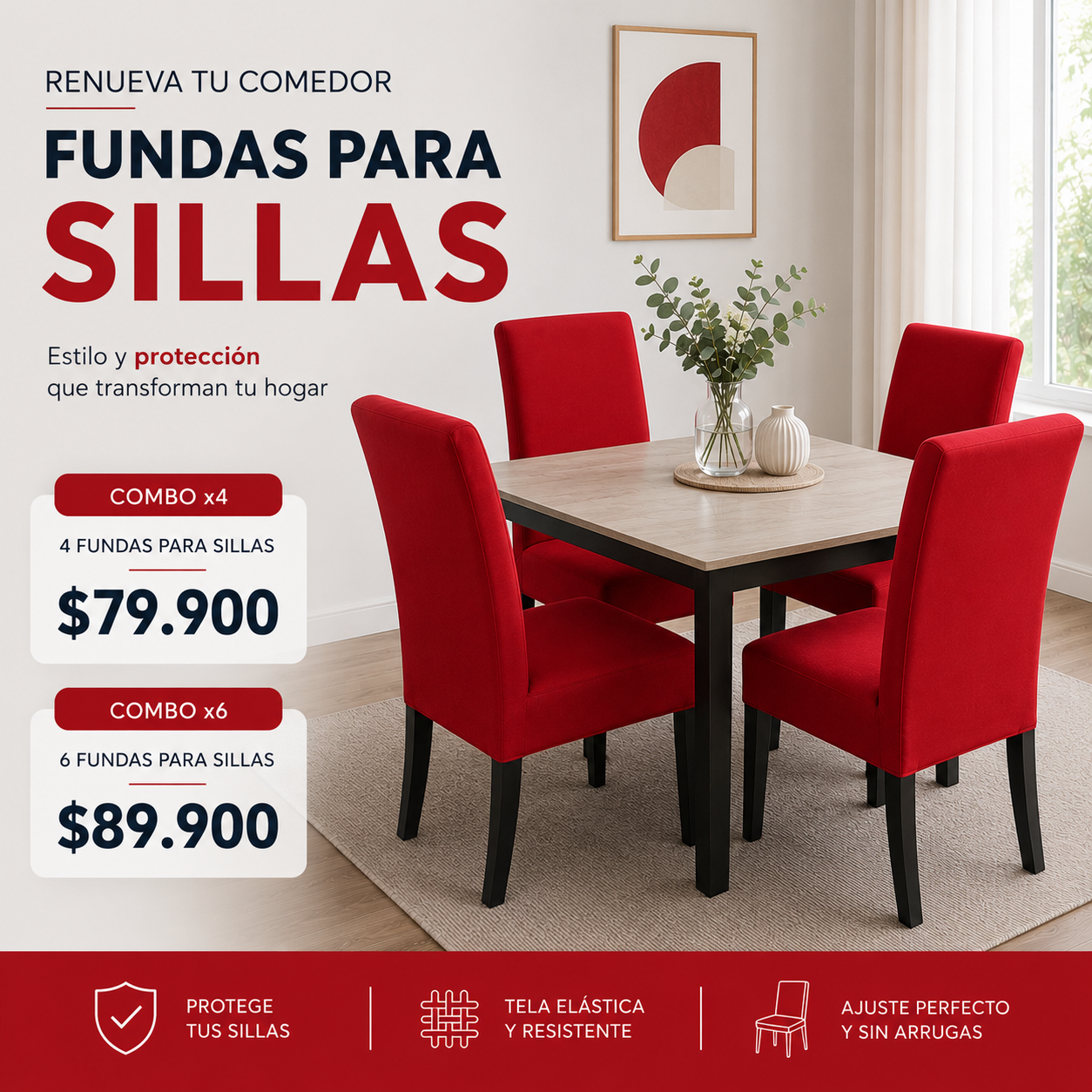 FUNDAS PARA SILLAS DE COMEDOR GRATIS CAMINO DE MESA  ⭐⭐⭐⭐⭐5/5