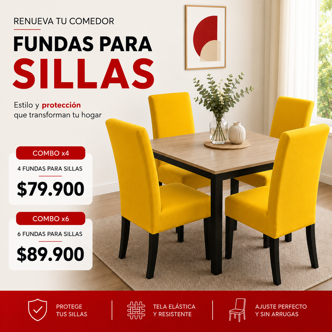FUNDAS PARA SILLAS DE COMEDOR GRATIS CAMINO DE MESA  ⭐⭐⭐⭐⭐5/5