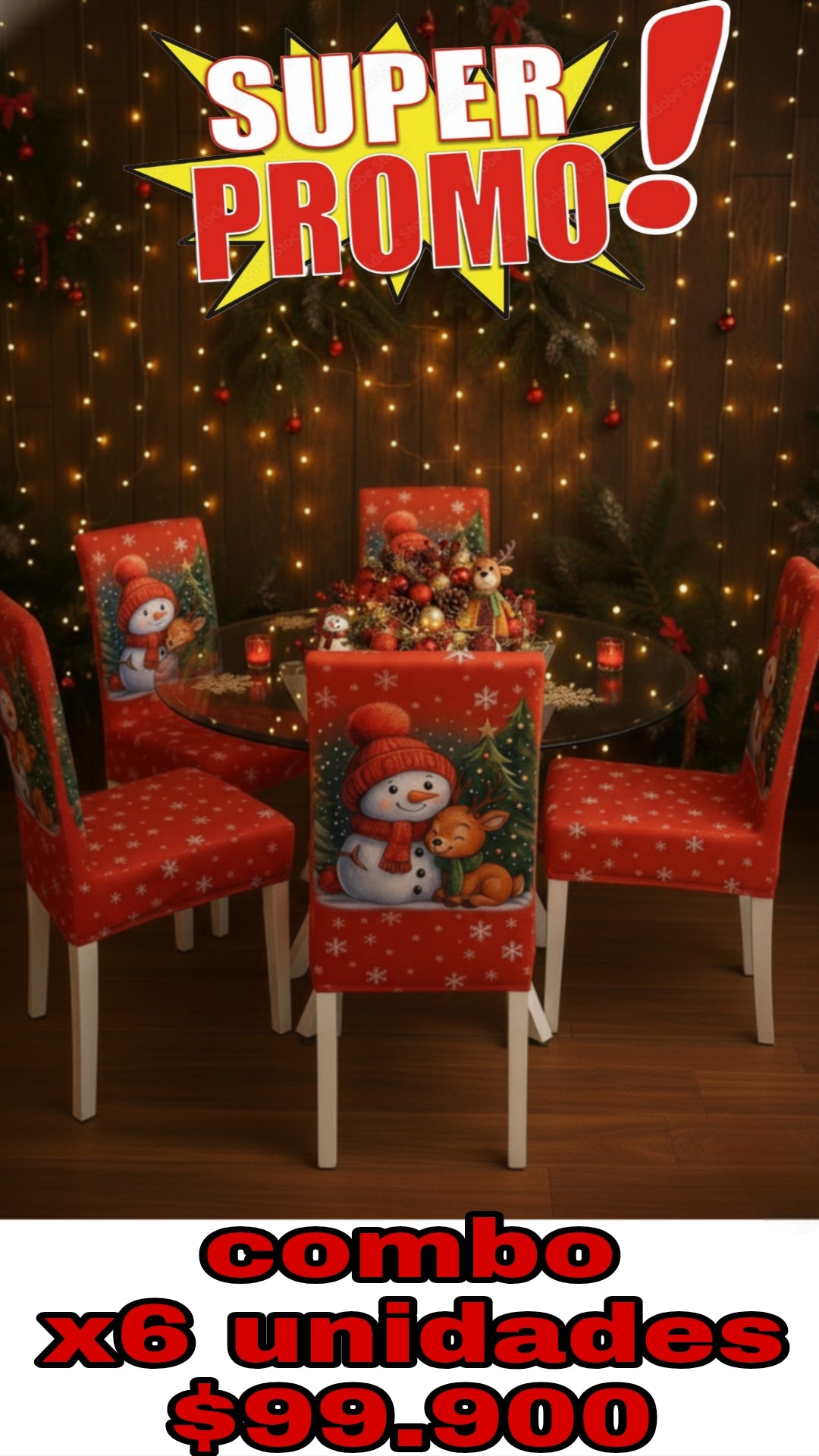 OFERTA EN FUNDAS PARA SILLAS EDICION NAVIDAD🎄🎄🦌🦌🦌