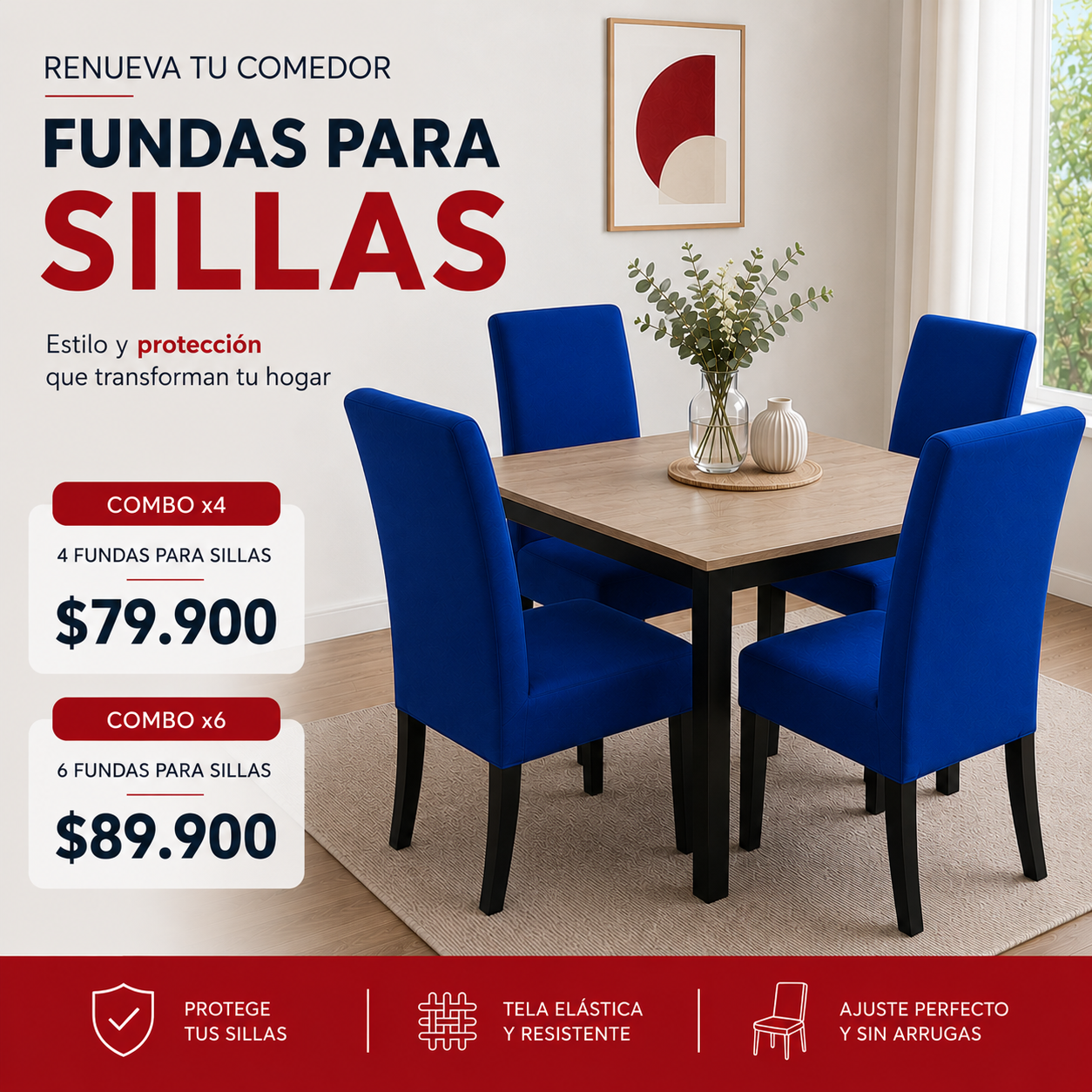 FUNDAS PARA SILLAS DE COMEDOR GRATIS CAMINO DE MESA  ⭐⭐⭐⭐⭐5/5